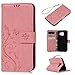 Price comparison product image S7 Edge Case, Samsung Galaxy S7 Edge Case - Badalink Premium PU Leather Wallet Vintage Embossed Flower Protective Magnetic Slim Folio Flip Cover & Hand Strap & Card Holders & Soft Inner Case - Pink