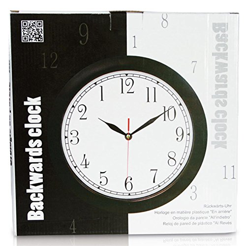 HC-Handel 915935 Wanduhr „Rückwärtslauf“ Kunststoff Rückwärtsuhr 28 cm - 2