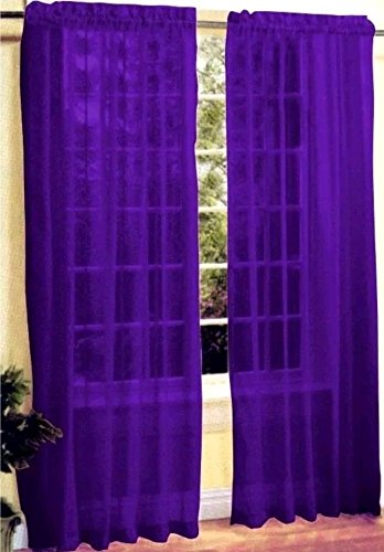 Argos Set Of 2 Colour Match Pair Of Voile Curtains 150 X 229 Cm