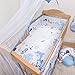 5 Piece Baby Bedding Set / Pillow, Duvet, Regular Bumper & Bedding Cases to fit Cot Bed Size (140x70cm) - HEARTS RED