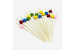 BAIJ Feu d'artifice Cocktail,100 pièces Bambou Naturel Cocktail Cure-Dents Bâtons en Bois pour Gâteaux Barres de Décoration Boissons Articles de Fête 12cm(AX)