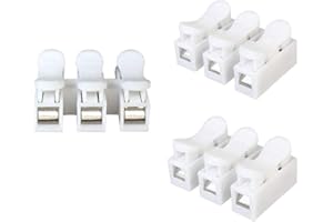 Aiqeer 40 sztuk CH3 Złącza kablowe Sprężyna, Blok zacisku Kabel elektryczny, Złącze kabla szybkiego sprężyny, do podłączenia taśm świetlnych LED (Biały)