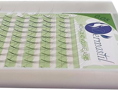 Semi Permanent Eyelash Extensions Russian 4D Premade Volume Lashes C Curl- Thickness 0,05 mm Lenght 12 mm for Individual Eyelashes Extensions