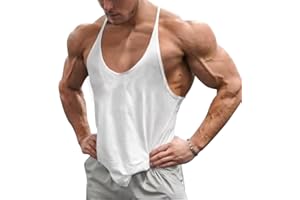 YCHNAIM YCHSXAIZ Muscle Gym Stringer Tank Tops para Entrenamiento Culturismo Chaleco Deportivo Racerback Algodón