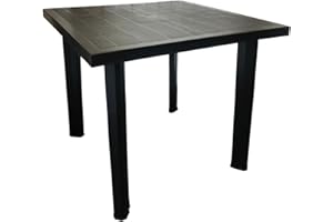 ‎MOJAWO Mojawo Bistrotisch Kunststoff Outdoor Tisch Anthrazit eckig Balkontisch Gartentisch Terrassentisch Wetterfest L80xB75xH72cm
