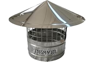 DENVEL 180mm Schornsteinhaube Mit Vogelschutz Edelstahl Vogelschutzgitter für Kamine, Schornsteinabdeckung, Schornsteinaufsatz, Kaminaufsatz, Kaminhaube, Kaminhut, Kaminabdeckung, Schornsteine