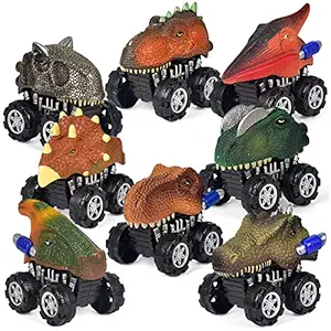 Fozzo-SK Action Figures PVC Anime Movable Collectible Model Statue Toys - Special Edition (Dinosaur Plastic Kids - Friction Powered car Toy for 3+ Years Old Boys|Girls (Set of 8))