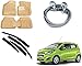 Auto Pearl Premium Quality Car Accessories Combo of Car Floor Foot Mats 3D Beige. & Car Rain Wind Door Visor Side Window Deflector. & Full Steel Towing Tow Cable 2000kgs 6mm Heavy Duty 4Mtr. For Chevrolet Beat Type-2 RS.2813.00