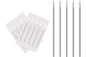 ATOMUS 10pcs Body Piercing Needles 16G Stainless Steel Sterile Disposable Ear Nose Navel Nipple Lip Piercing Needles