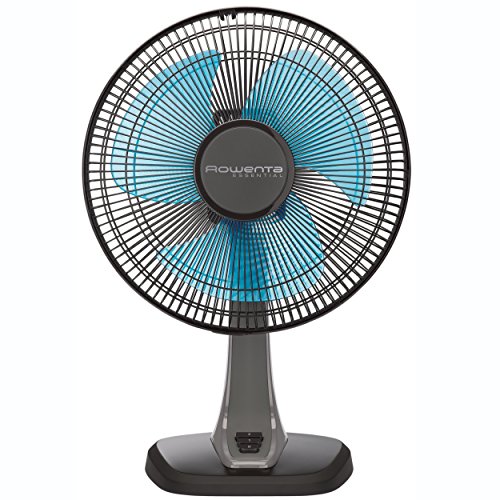 Rowenta Tischventilator Essential, Durchmesser 25 cm, sehr leise, oszillieren, 1 Stück, 45 cm, grau / blau / schwarz, VU2110 - 2