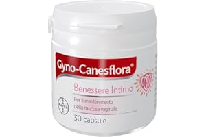 Gyno-Canesflora Benessere Intimo, Integratore Orale Per Donna, a Base di Lactobacilli e Vitamina B2, Probiotici Donna Flora Intima Vaginale, 30 Capsule