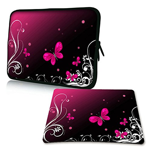 PEDEA Design Tablet PC Tasche 10 1 Zoll  25 6cm  mit Design Mauspad  Butterfly