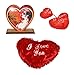 Toyzstation Soft Pillow (24*28*10 Cm) With Heart Shaped Pen Stand And Red Heart And 2 Bears RS.399.00