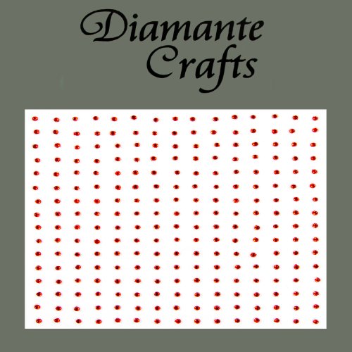240 x 1mm Red Diamante Self Adhesive Rhinestone Body Nail Vajazzle Gems - created excusively for Diamante Crafts