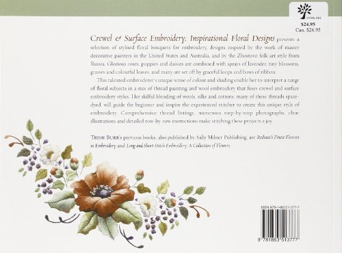 Crewel & Surface Embroidery: Inspirational Floral Designs