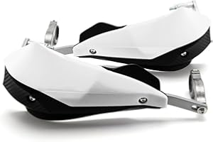 EVOMOSA Paramani per moto, motocross, scooter, antivento, 22 mm, 25 mm, 28 mm, per manubrio, protezione delle mani (nero e bianco)