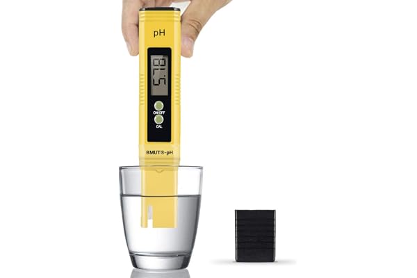 1 x pH-mätare för vatten, akvarium, damm, digital pool, 0,00 – 14,00 pH-meter, hög upplösning på 0,01 med buffert/kalibrering