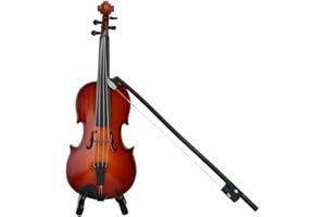 DENASH Violino in Miniatura, Mini Modello di Violino in Legno con Custodia per Negozio di Articoli per la Casa Decorazione Regalo per Amanti della Musica