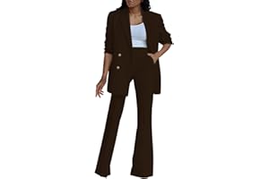 HEONSATI Tailleur Donne Elegante Taglie Forti Abiti Due Pezzi Giacca Manica Lunga Risvolto e Pantaloni Vita Alta Offerte Completi Lavoro Autunno Inverno Casual Completo da Donna da Cerimonia per Sera
