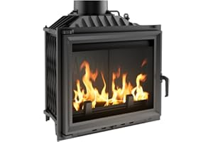 KRATKI ANTEK Camino a legna in ghisa 10kW Ø 150 - stufa a legna Classe energetica A - ECODESIGN, Efficienza termica 76% - Gamma di potenza 4,5-13kW - cestino della cenere & regolazione dell’aria