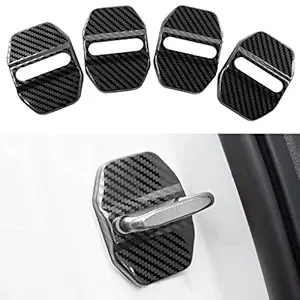 Car Door Lock Latches Cover Protector for BMW F30 F31 F34 F35 F36 F10 F11 M3 M5 X1 X2 X3 X4 X5 X6Car Accessories, 3M Adhesive Backing Pack of 4� (Stainless steel door lock cover carbon fiber pattern)