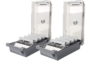 Catekro Grande Capacité Porte-cartes de Visite（2 PACKS）Boîte de Rangement（500 Cartes）A-Z Lettre Classification Index 4 Compartiments