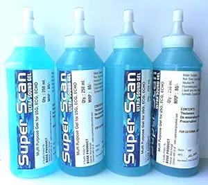 SUPERSCAN Ultrasound Gel Pack of 4 with Spill-Proof Cap