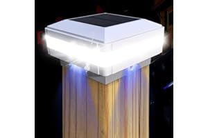 ‎GEYUEYA HOME GEYUEYA Home Pfostenkappen Licht Solar, Solar Zaunpfosten Lampe Solar Säulenlampe Landschaft Lampe Solar Lampe Außen IP65 Wasserdicht für hölzerne Pfosten, Plattform, Patio, Zaun beleuchtung