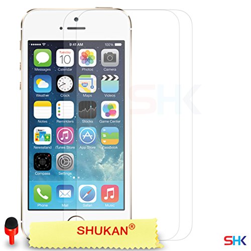 Apple iPhone 5 / 5S PACK 1, 2, 3, 5, 10-Schirm-Schutz & Poliertuch SVL3 BY SHUKAN®, (Pack 2)
