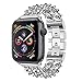 Produktbild BZLine Armband | Luxus Edelstahl Ersatz Uhrenarmband | Für Apple Watch Series 4 40mm/44mm | Doppelreihige Cowboy Kette Metall | Solide Legierung mit Interlock-Verschluss | Handgelenkgröße: 130-195 mm | Bandlänge: ca. 189 mm (Silber, Für 40MM Armband)