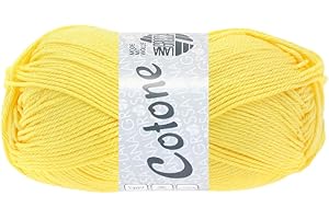 LANA GROSSA Cotone Basic Cotton Yarn Hand Knitting Yarn Made of 100% Cotton 50 g Wool for Knitting and Crocheting 125 m Yarn FB 16