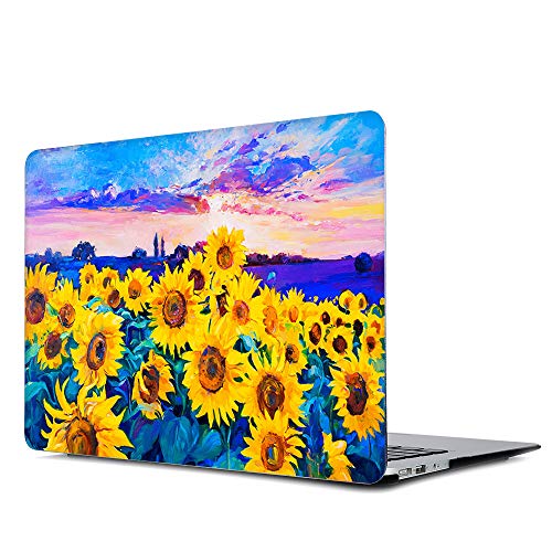 Gusumi MacBook Pro 15 Case 2018 2017 2016 Release A1990/A1707, Plastic Pattern Hard Shell Cover for Apple MacBook Pro 15" (2018/2017/2016) with Touch Bar and Touch ID, Sunflowers