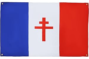 AZ FLAG Drapeau France libre 1940-1944 150x90 cm avec 4 oeillets, Pavillon Français De La Résistance pour balcon ou mur