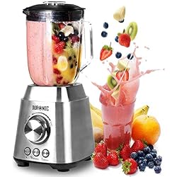 Duronic BL102 Blender/Mixeur Puissant de 1000W en Acier Inoxydable avec Carafe de 1,5 Litre - Idéal pour Smoothies, Milkshakes, Gaspachos, Compotes, Glace pilée, Fruits à coques