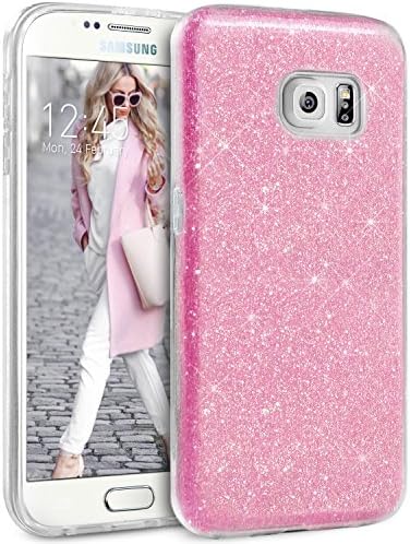 Samsung Galaxy S6 Case, TheBlingZ.® Sparkle Premium Hybrid Glitter Bling Bling TPU phone Case Cover For Samsung Galaxy S6 - Pink