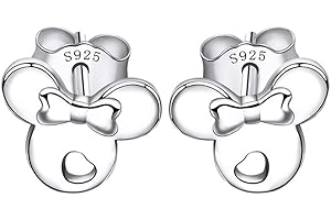 kaguyo boucles d'oreilles en argent pour les filles, plaqué or rose 925 Sterling Silver petites minuscules boucles d'oreilles mignonnes de souris pour femmes filles enfants