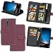 Produktbild Huawei Mate 10 Lite Hülle, Huawei Honor 9i Handyhüle, Alfort Retro Einfarbige Farbe PU Lederhülle Tasche Wallet Case Cover Schutzhülle für Huawei Mate 10 Lite/Honor 9i Smartphone 5.9" (Rose rot)