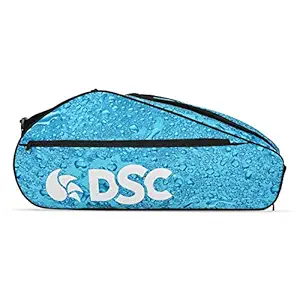 DSC Badminton kit Bag |Compartment : Two| Capacity : 9 Racquets |Colour : Sky Blue/White (3600079)