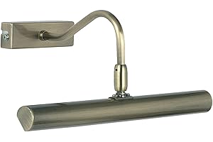 LIGHTS4LIVING Modern Slimline Adjustable Twin 2 Light LED Picture Wall Light (Antique Brass)