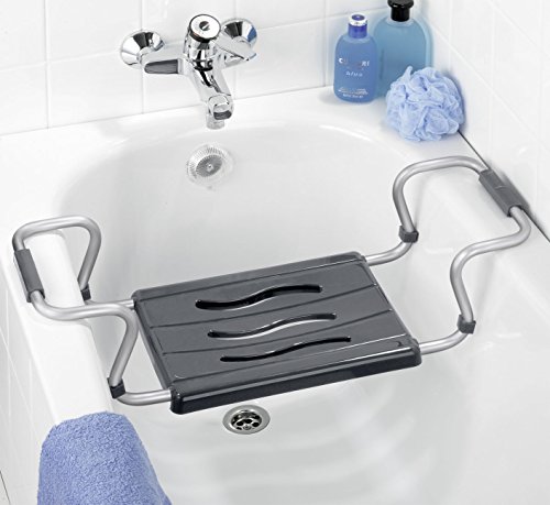 Wenko 73392500 Badewannensitz Secura ausziehbar, 150 kg Tragkraft, Aluminium, 55-65 x 18 x 26 cm, silber - 2