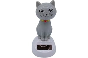 Ymhapp Cute Solar Powered Dancing Cat Figure - Swinging Solar, Cat Figurine Statue Swinging Car Dashboard Decoration Ornaments Dancing for Car Dashboard Office Home Desk Decor