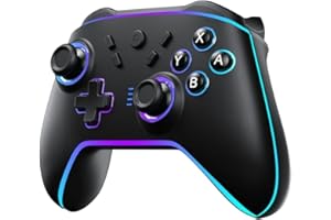 Trosvan Mando para Switch, Mando Inalámbrico para Switch/Lite/OLED, Mando RGB Pro PC Controller con Turbo/Led RGB/Programable/Vibración