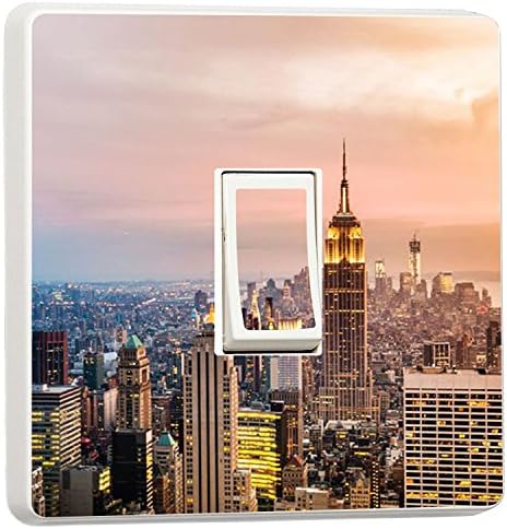 New York aerial view empire state building light switch sticker cover (17777672)