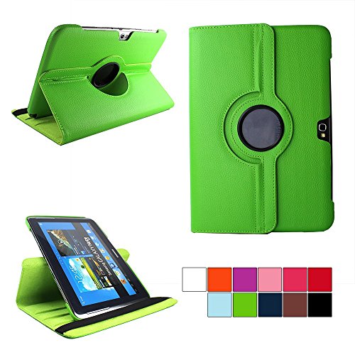COOVY® 360° ROTATION COVER FÜR SAMSUNG GALAXY NOTE 10.1 GT-N8000 GT-N8010 GT-N8020 SMART HÜLLE TASCHE ETUI CASE SCHUTZ STÄNDER Farbe grün
