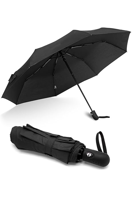 Ombrello Automatico HW CASA Antivento - 105cm, 8 Stecche Fibra Di Vetro, Pieghevole E Portatile - Foto 2