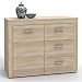 Produktbild CARO-Möbel Kommode Sideboard Highboard Ray, Sonoma Eiche, 110 cm Breit mit 3 Schubladen, Anrichte