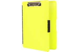 Dexas 3517-803 Slimcase 2 Storage Clipboard with Side Opening, Neon Yellow
