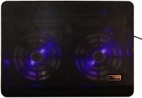 Laptop Cooler Cooling Pad Ultra Slim Portable Chill Mat for 14 Inch Computer, Dual USB Ports with 2 LED Fans