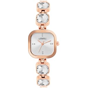 French Connection Square Dial Stone on Strap Analog Watch for Women -FCN0106SRGM