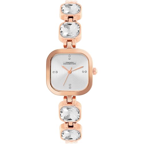 French Connection Square Dial Stone on Strap Analog Watch for Women -FCN0106SRGM